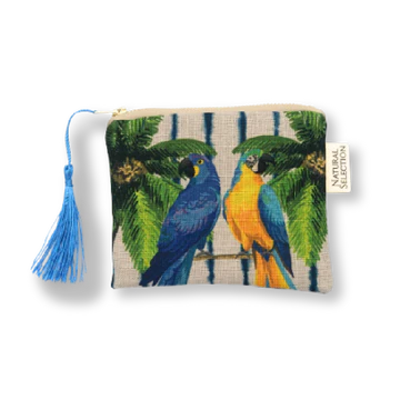 Coin Purse Sapphire Stream Parrots