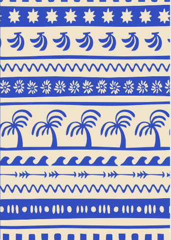 Card Palm Pattern Blue