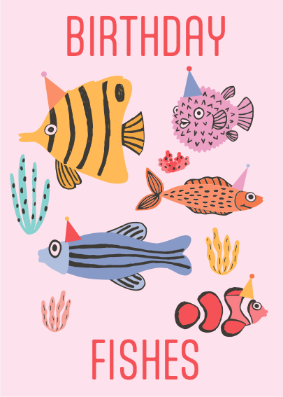 Card Birthday Fishes