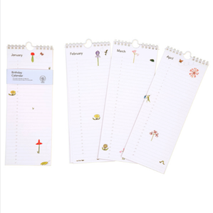 Calendar Birthday Flowers
