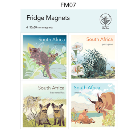 Magnets SA Bushbaby, Porcupine, Bat-eared Fox, Caracal