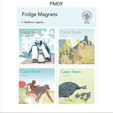Magnets CT Penguin, Dassie, Baboon, Guinea Fowl