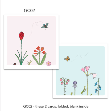 Greeting Cards (2 Pack) Original Flowers: Clivia, Lily