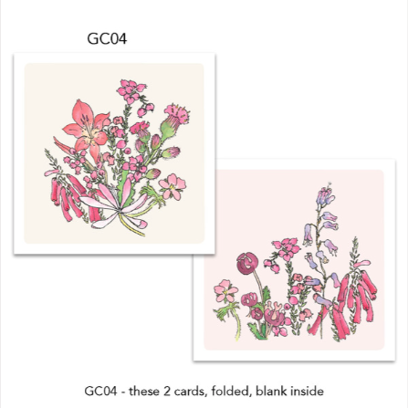 Greeting Cards (2 Pack) Fynbos Flowers: Pinks
