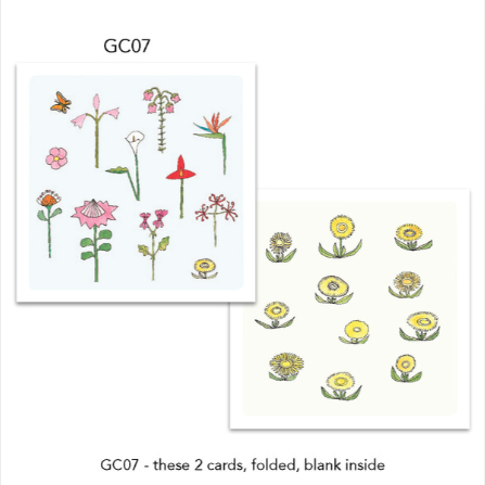 Greeting Cards (2 Pack) Original Flowers and Vygies
