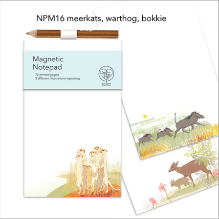 Notepad Magnetic Meerkat, Warthog, Duiker