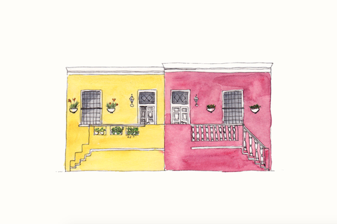 Print Bo-kaap pink A5