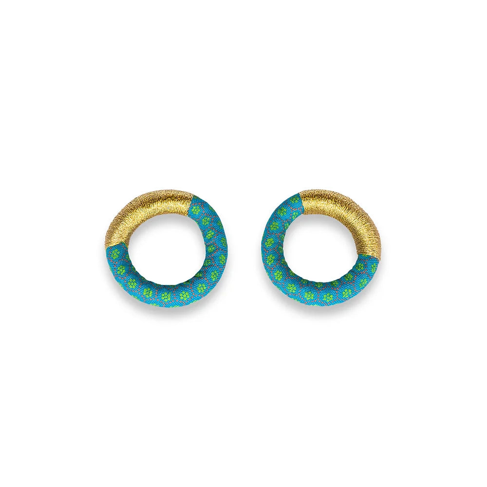 Xoliswa Stud Hoop Earrings Turquoise-Gold