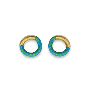 Xoliswa Stud Hoop Earrings Turquoise-Gold
