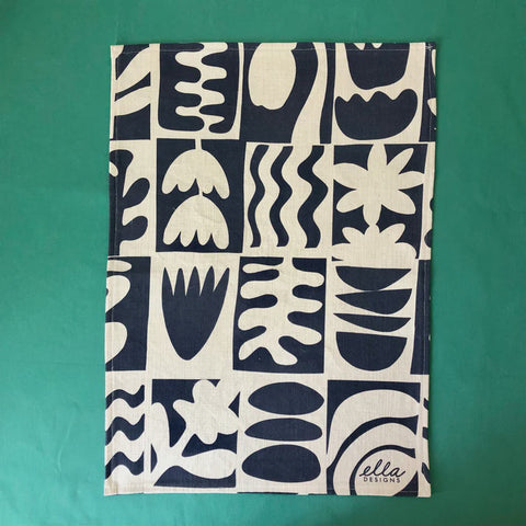 Tea Towel Cotton-Linen | Suhair in Navy