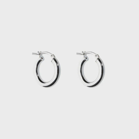 Earring tiny hoop silver