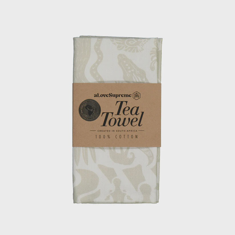 Tea Towels / Africa Untamed (Stone on White)