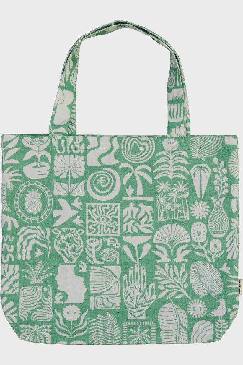 Tote Bags / Africa Roots (White on Green)