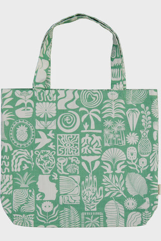 Tote Bags / Africa Roots (White on Green)