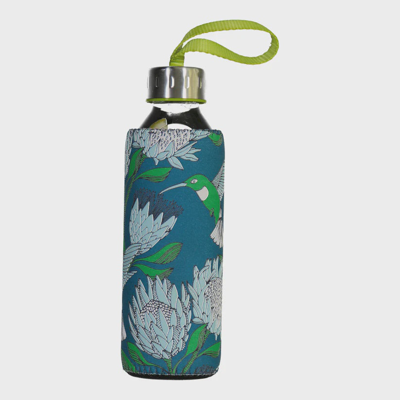 Water Bottles / Protea (Blue On Gunmetal)