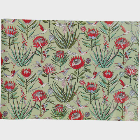 Wrapping Paper / Bloom (Red on Avocado)