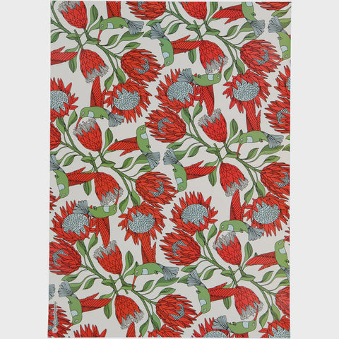 Wrapping Paper / Protea (Red On White)