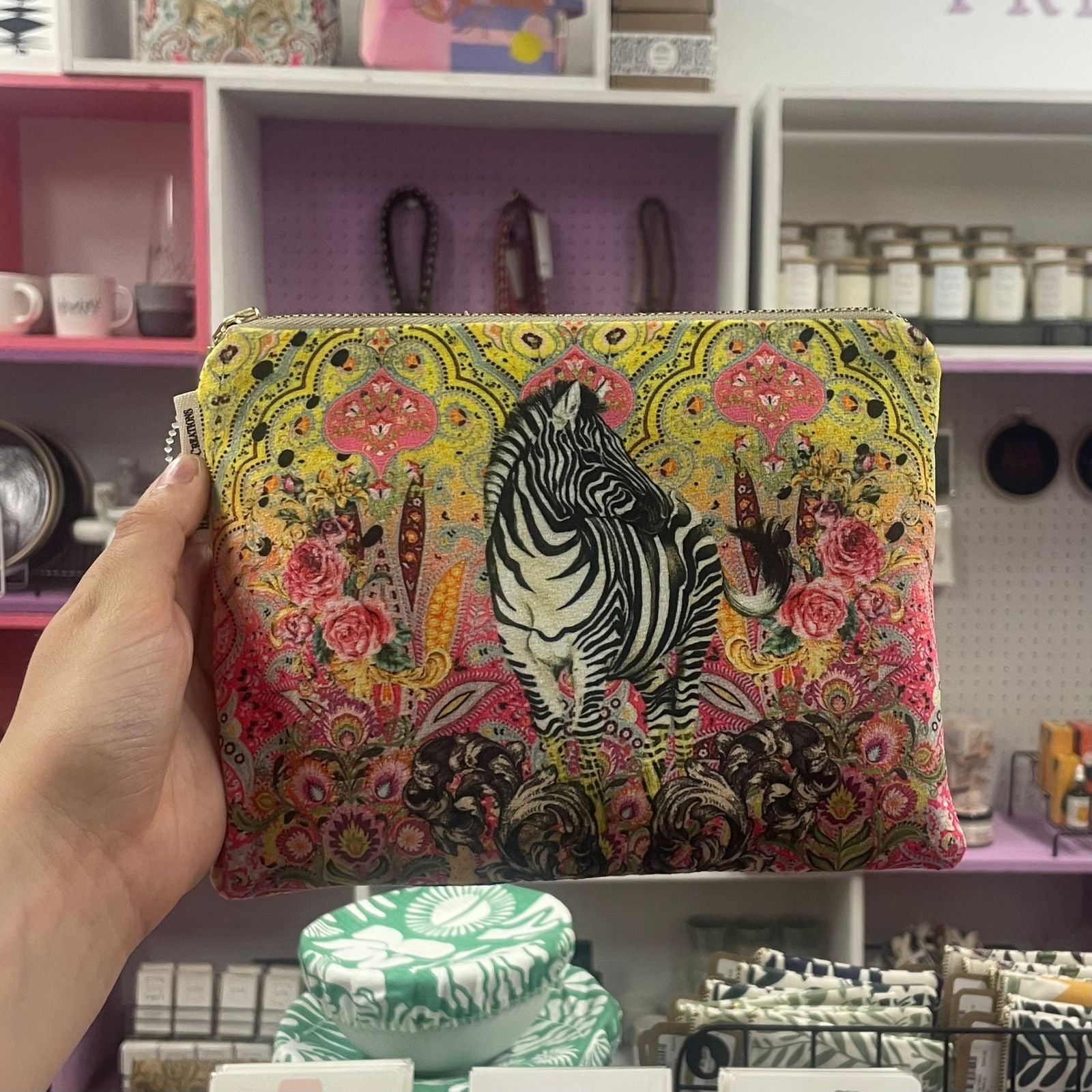 Cosmetic Bag | Velvet | Untamed Range | Zebra 5