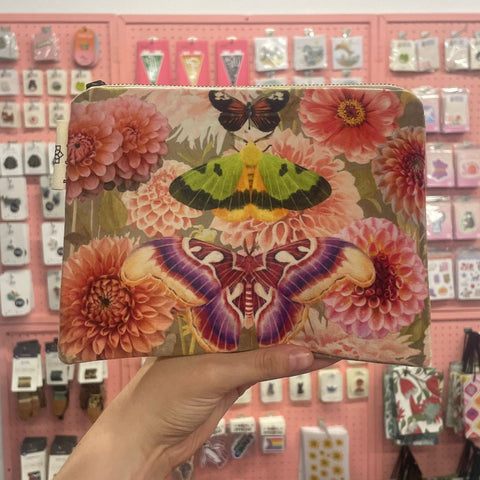 Cosmetic Bag | Velvet | Bee & Butterfly Range | Floral Moth