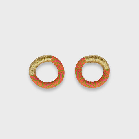 Xoliswa Stud Hoop Earrings Orange Gold