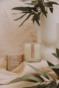 Candle Glass Wood Wick Cabin Fever