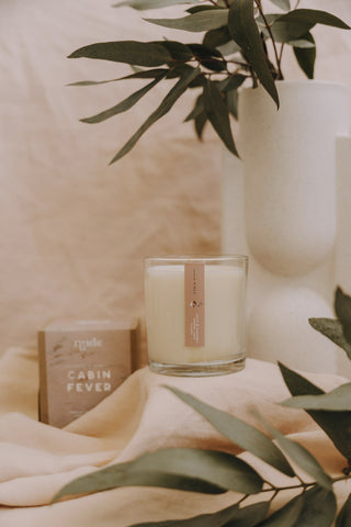 Candle Glass Wood Wick Cabin Fever