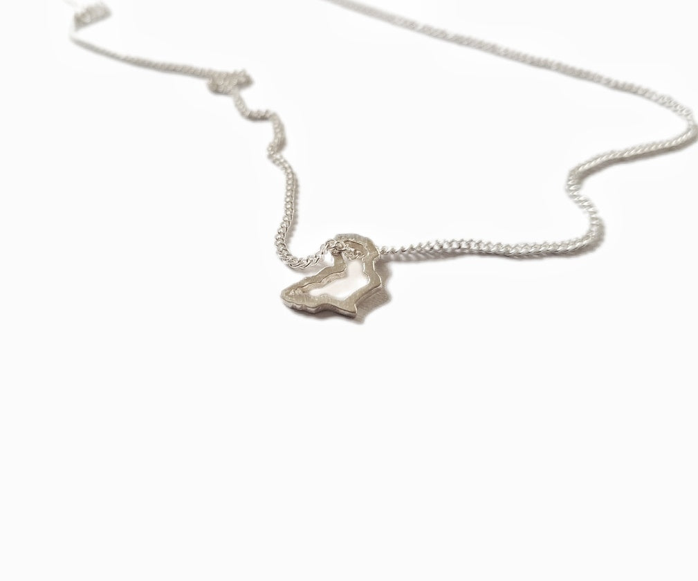 Necklace Running Africa Charm Sterling Silver