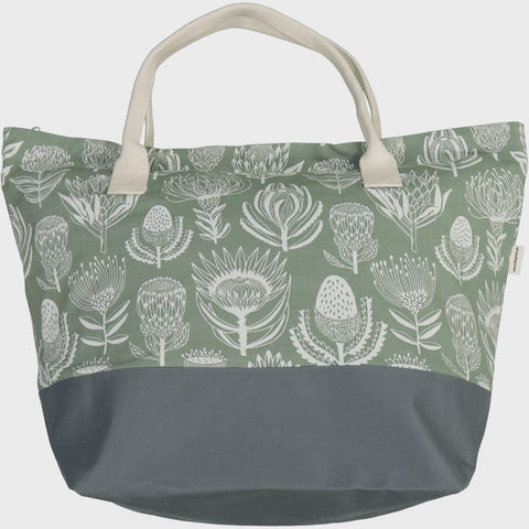 Beach Bags Cordura / Floral Kingdom (White On Sage)