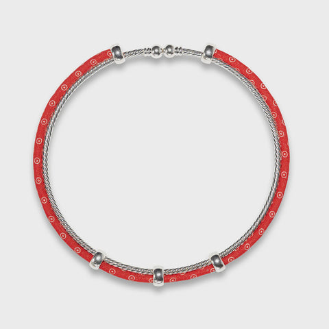 Sibongile Necklace Beaded Neck Ring Red