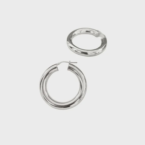 Earring belle hoop silver