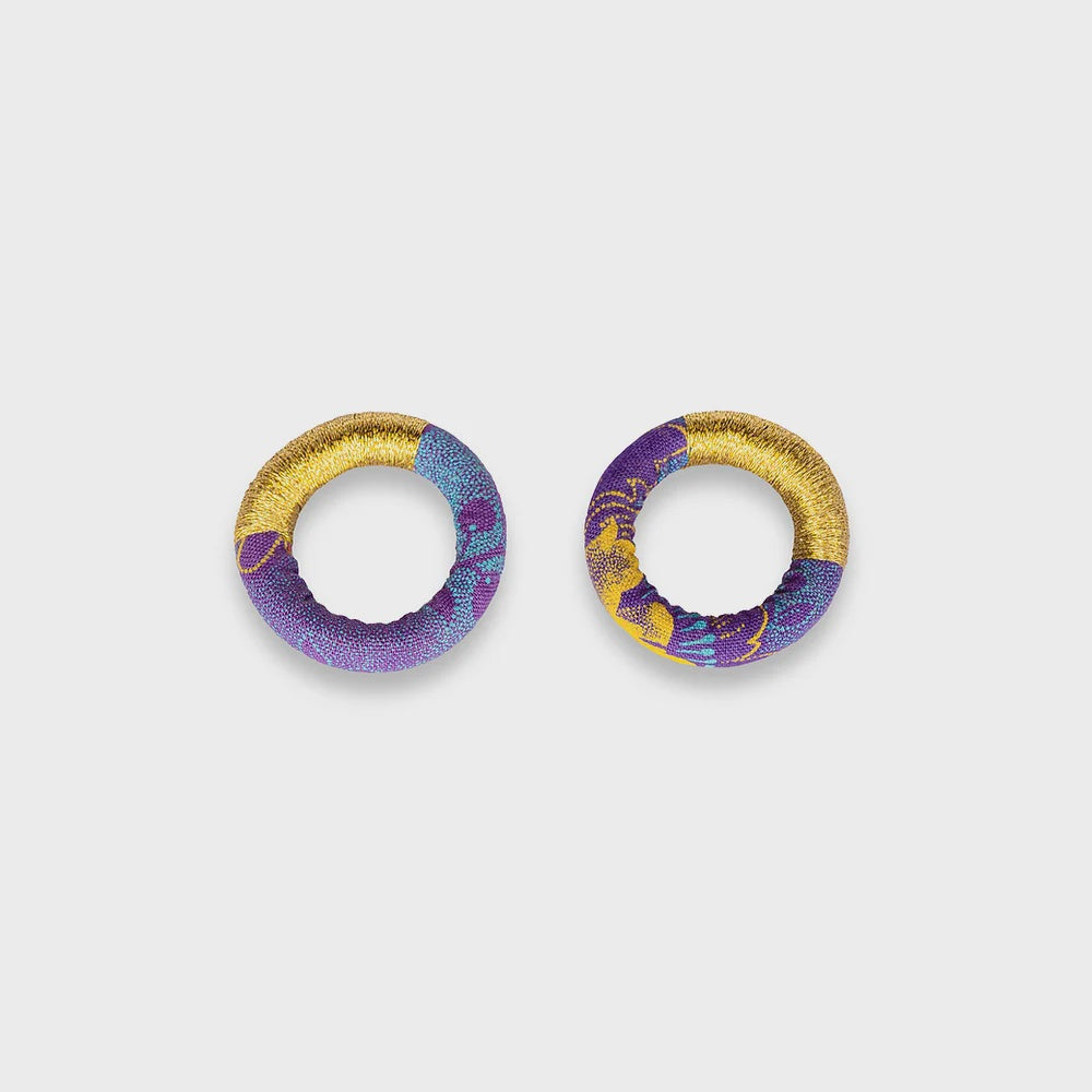 Xoliswa Stud Hoop Earrings Purple Gold