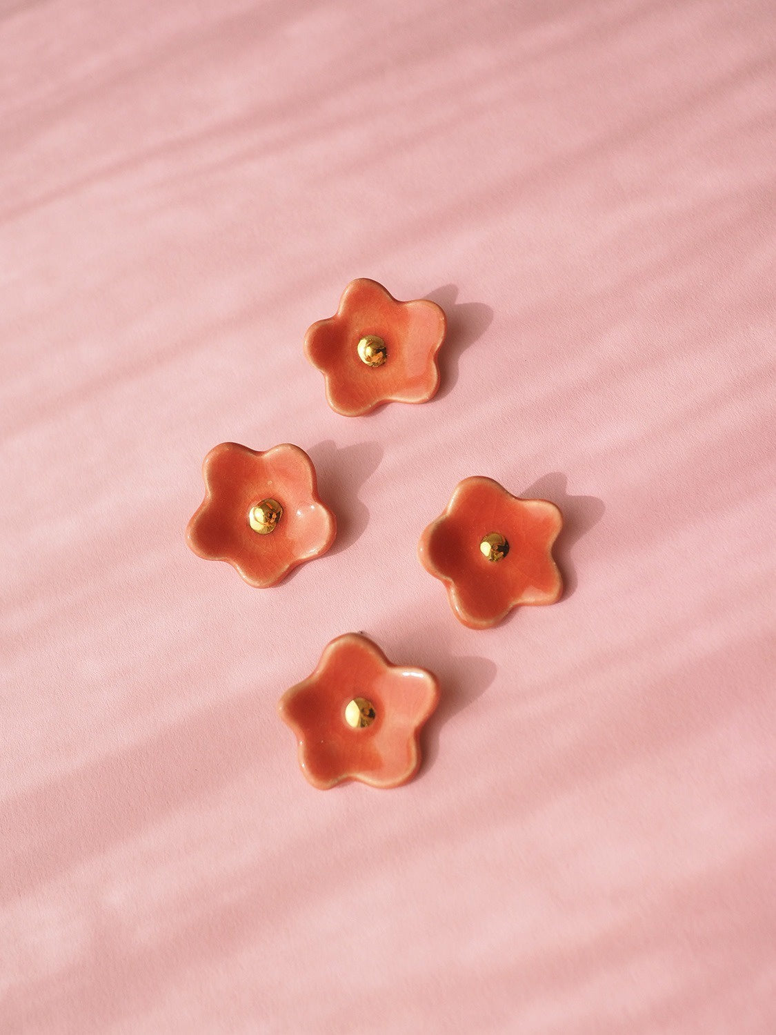 Earrings | Studs | Bloom | Poppy Coral