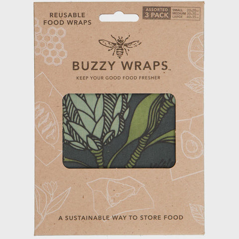 Buzzy Wraps (Gift Set) / Protea (Blue On Gunmetal)