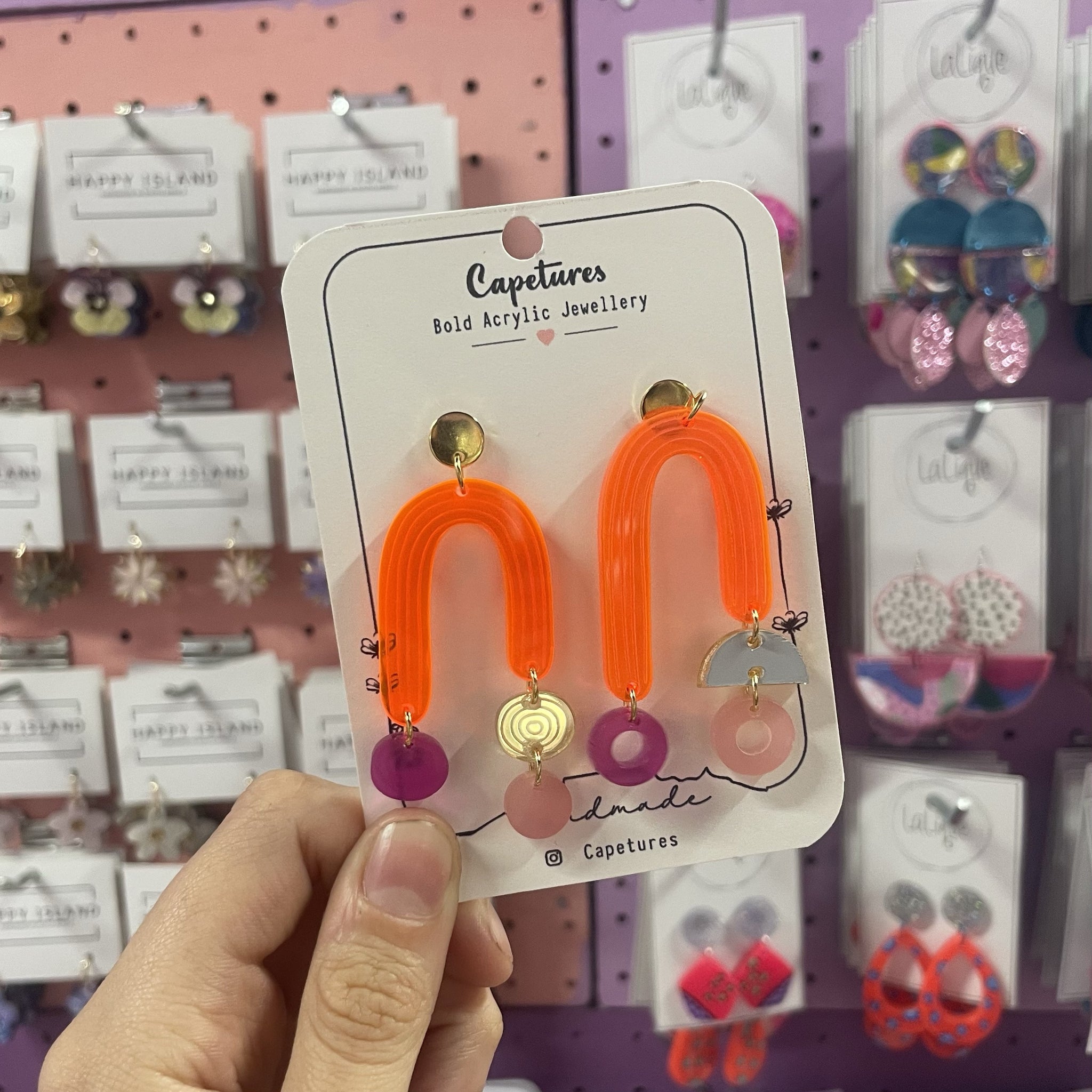 Earrings Dangle L Mattise In Neon Orange