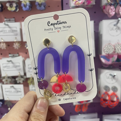 Earrings Dangle L Mattise In Purple/Gold