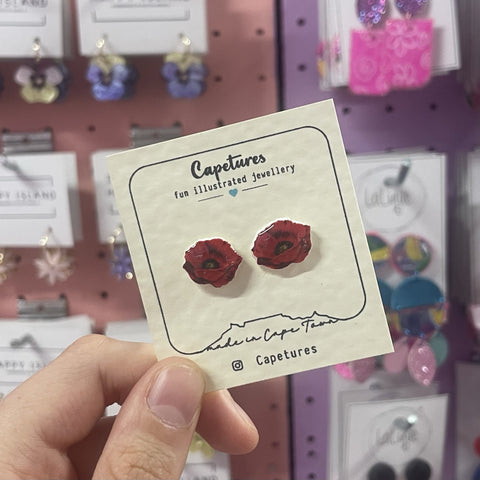 Earrings Studs Poppy Vintage