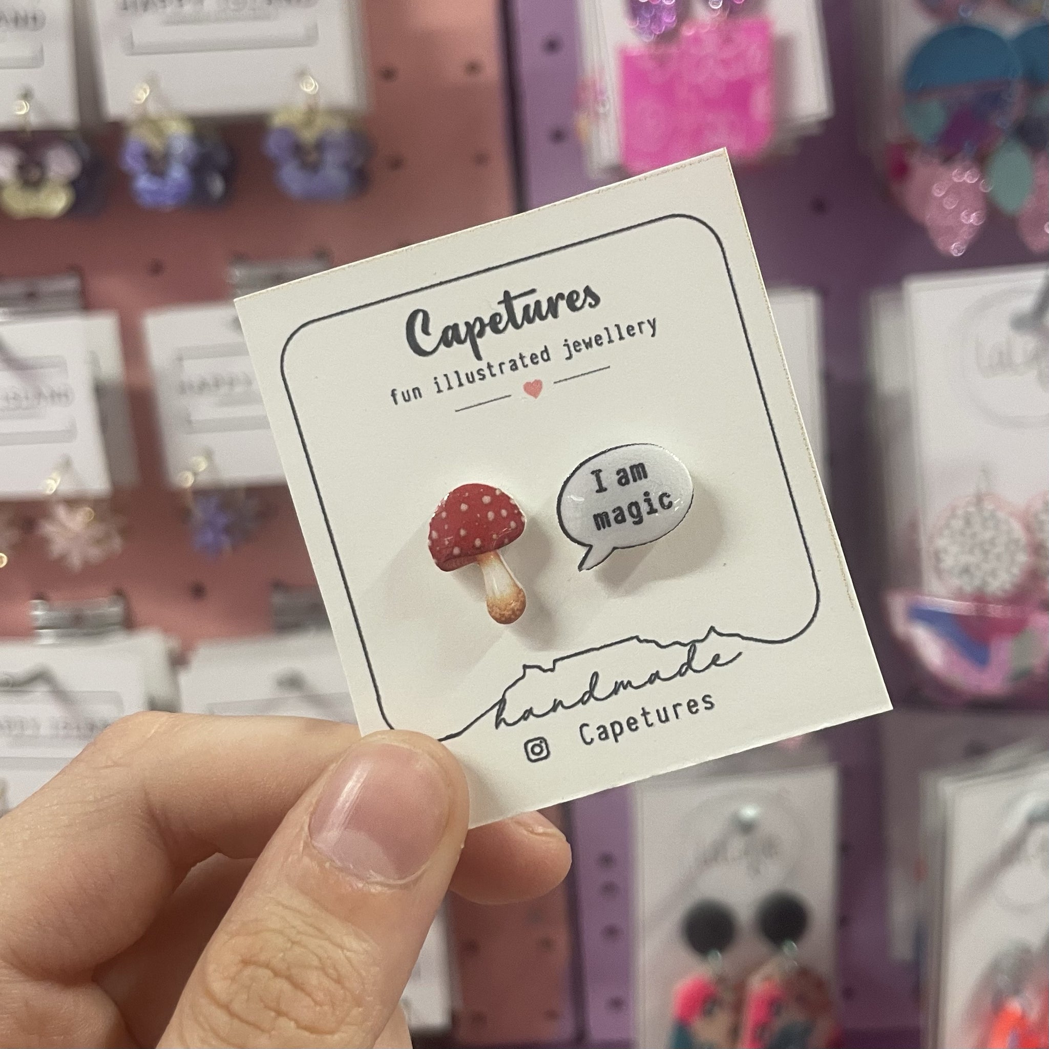 Earrings Studs Mushroom + Magic