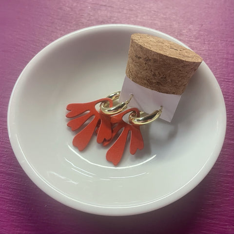 Hoops & Charm, Dress, Red, Gold Plated