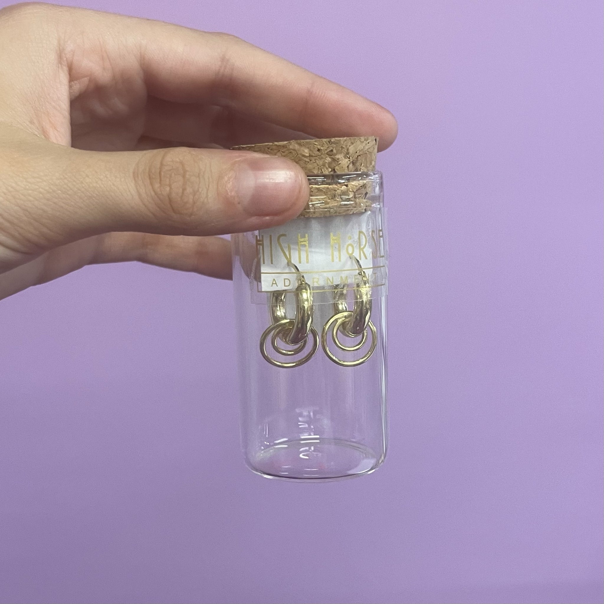 Hoops & Loop Charm, Gold Plated