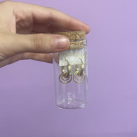 Hoops & Loop Charm, Gold Plated