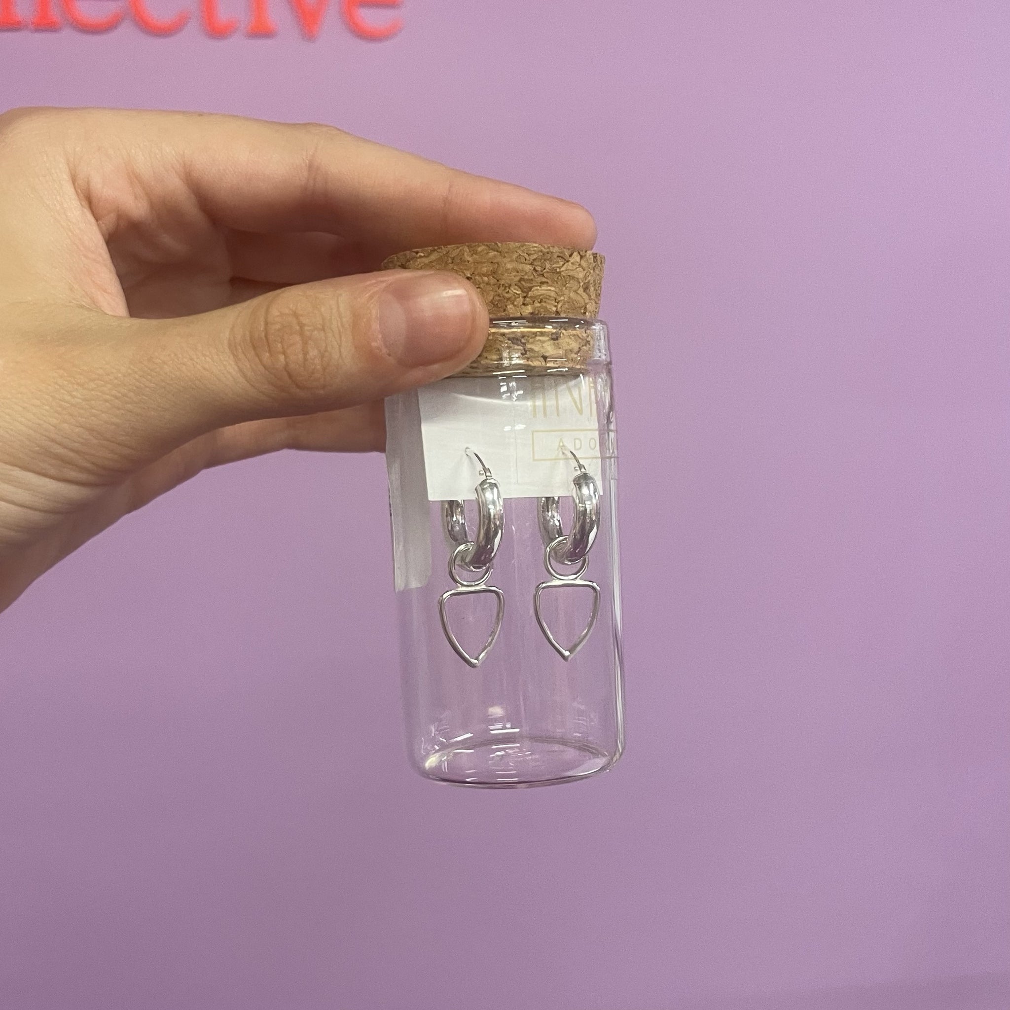 Hoops & Frame Charm, Silver