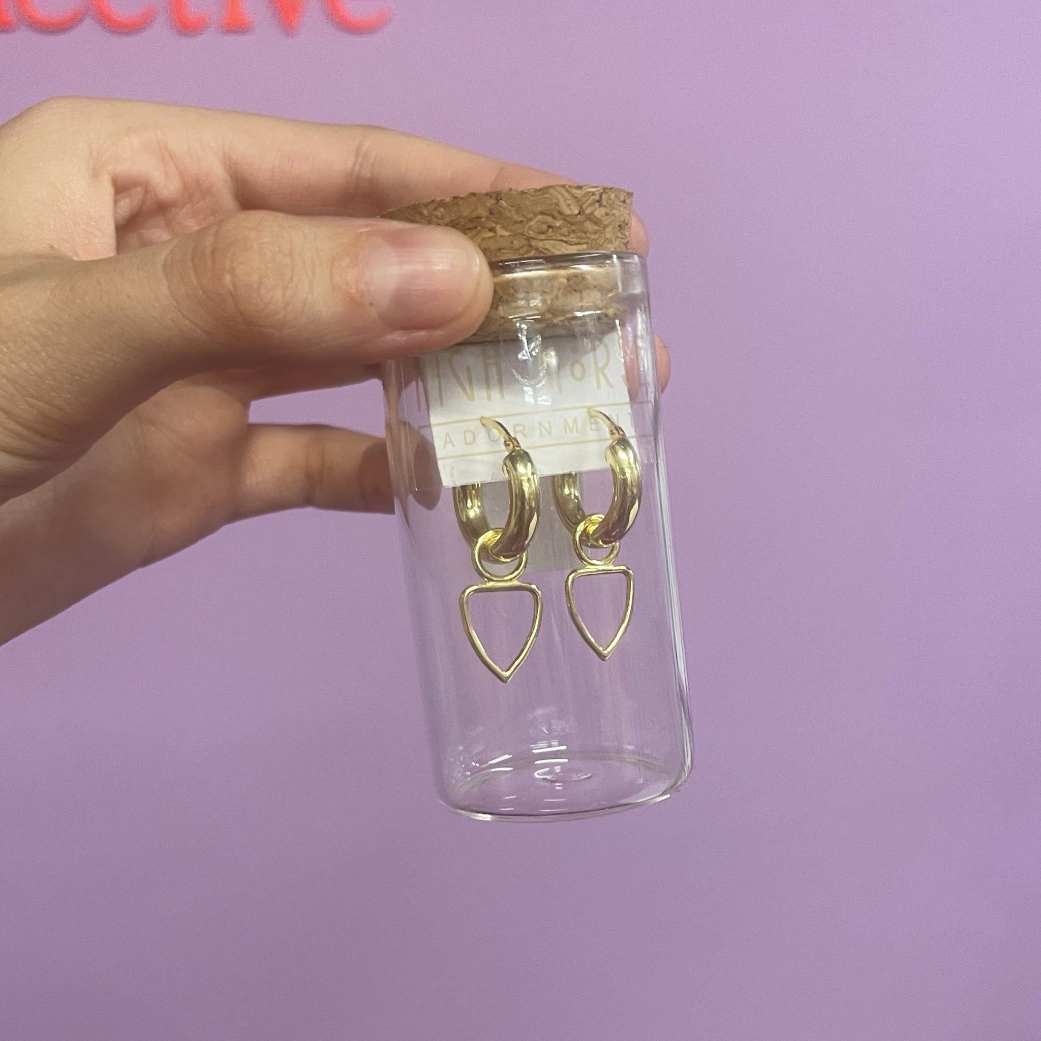 Hoops & Frame Charm, Gold Plated