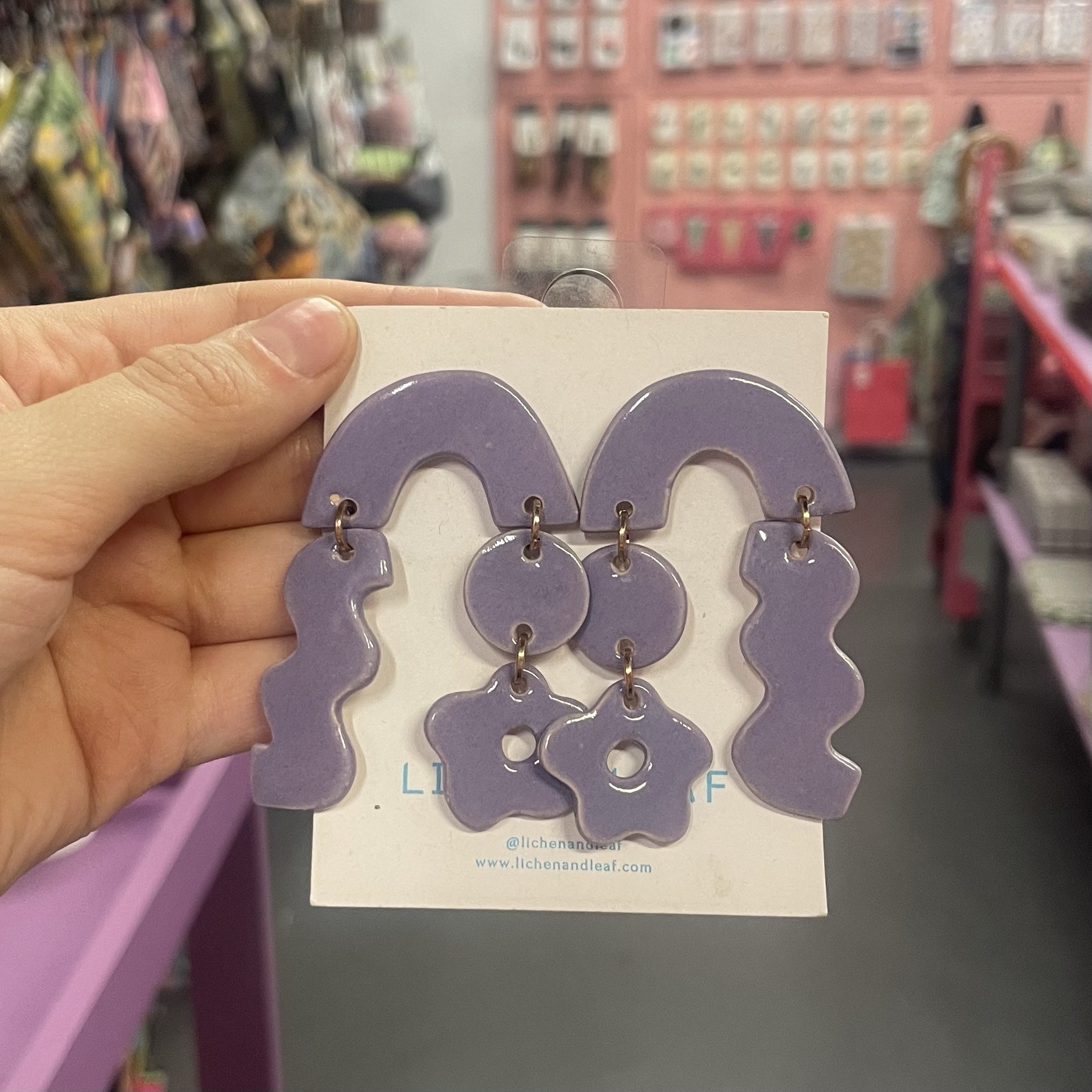 Earrings | Collage Drop | Purple