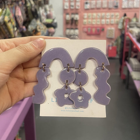 Earrings | Collage Drop | Purple