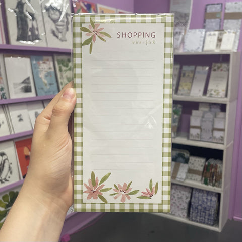 Notepad Shopping List Green Check