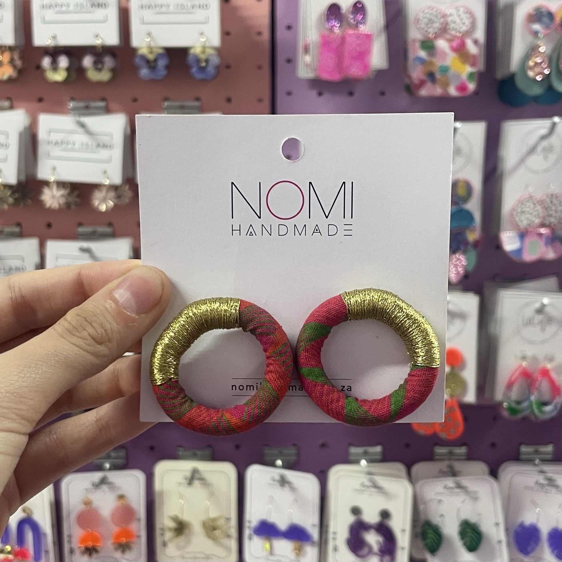 Xoliswa Stud Hoop Earrings Pink Gold