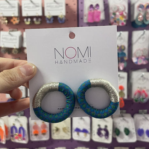 Xoliswa Stud Hoop Earrings Turquoise Silver