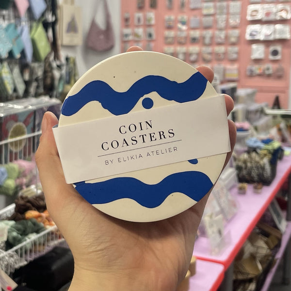 Coaster | Set of 4 | Ocean Waves | Blue
