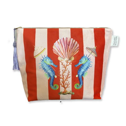 Make Up Bag Clifton Seahorse Velvet With Tassle