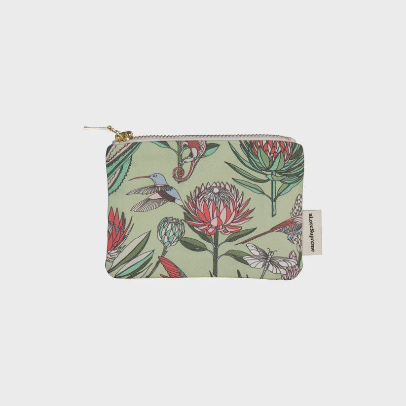 Coin Purses / Bloom (Red on Avocado)